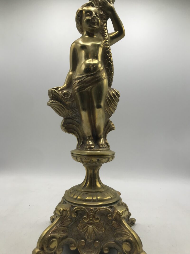 Pied de lampe chérubin bronze – Image 9