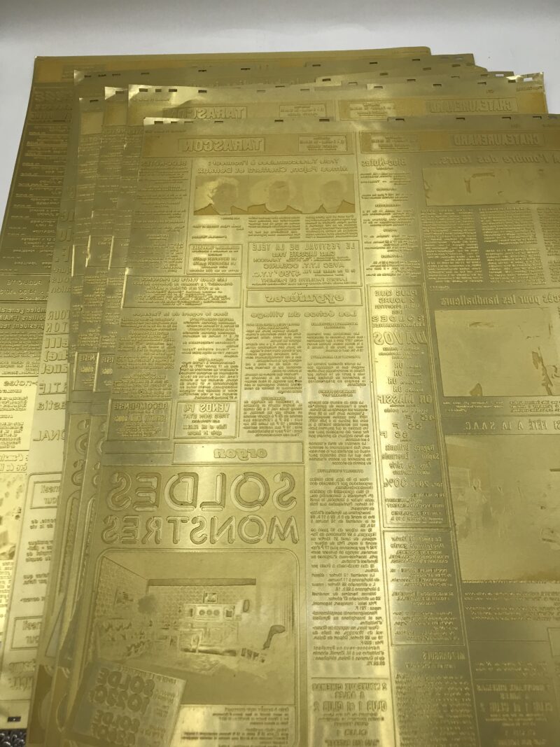 Lot de 9 anciennes plaques d'imprimerie – Image 4