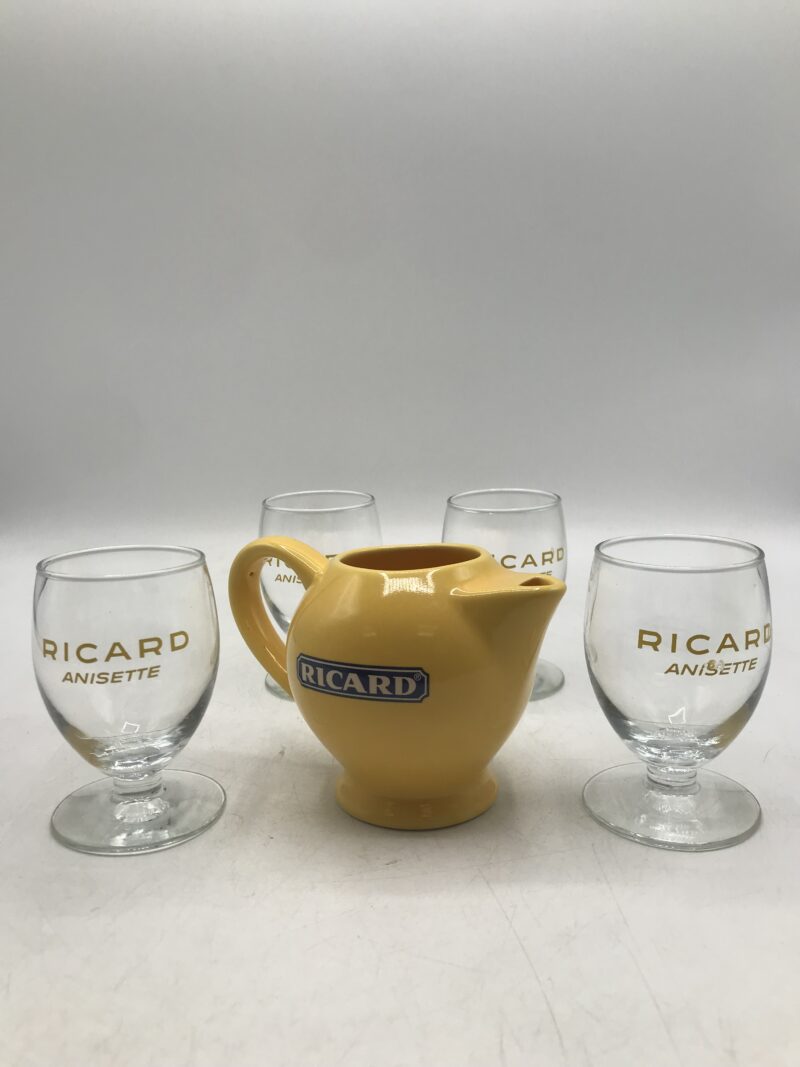Lot broc et 4 verres Ricard anisette – Image 5