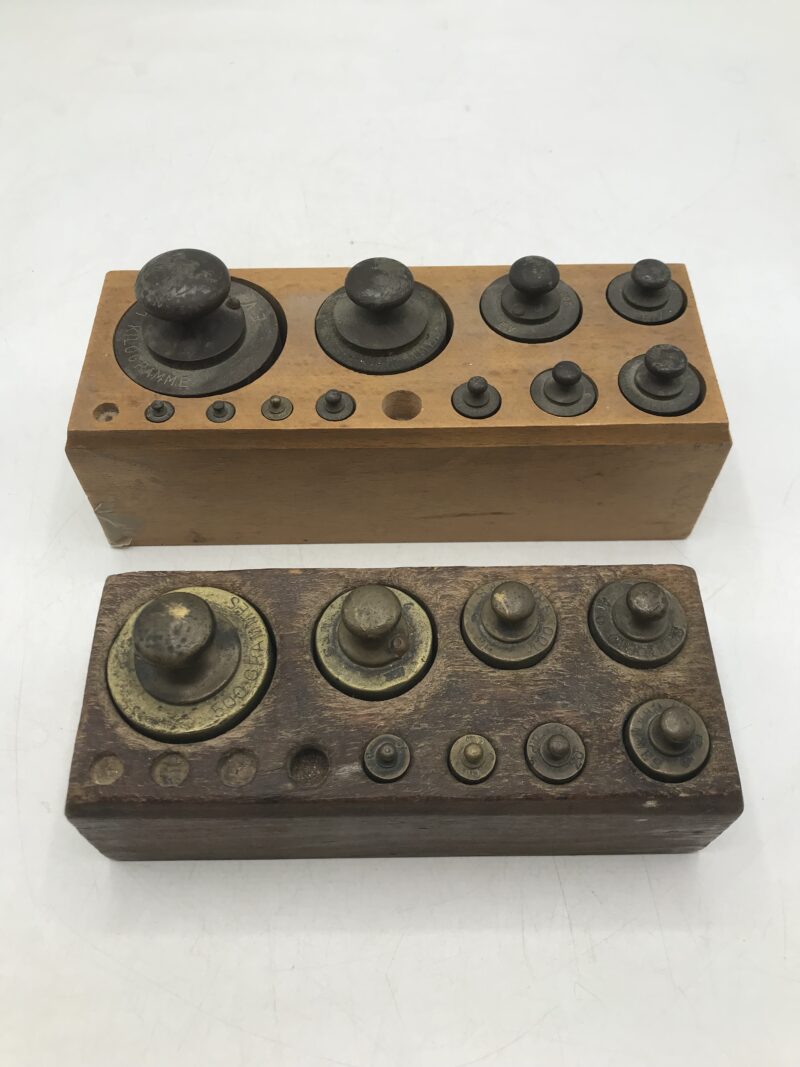 Duo de coffret de poids ancien laiton – Image 12