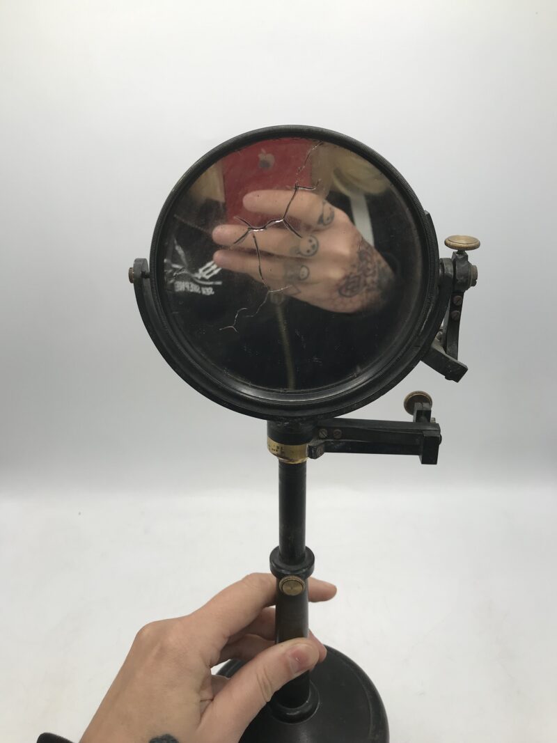Ancien miroir sur pied an laiton – Image 8
