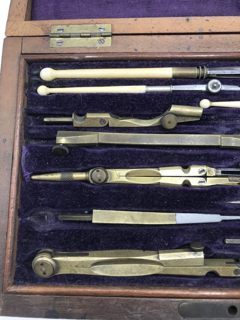 Joli coffret anciens compas laiton – Image 7