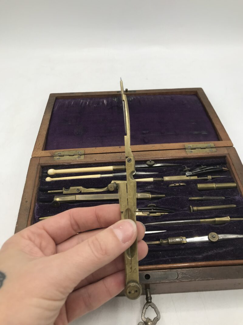 Joli coffret anciens compas laiton – Image 9