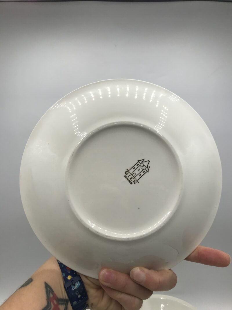 Ensemble de 8 assiettes fleuries Gien – Image 3