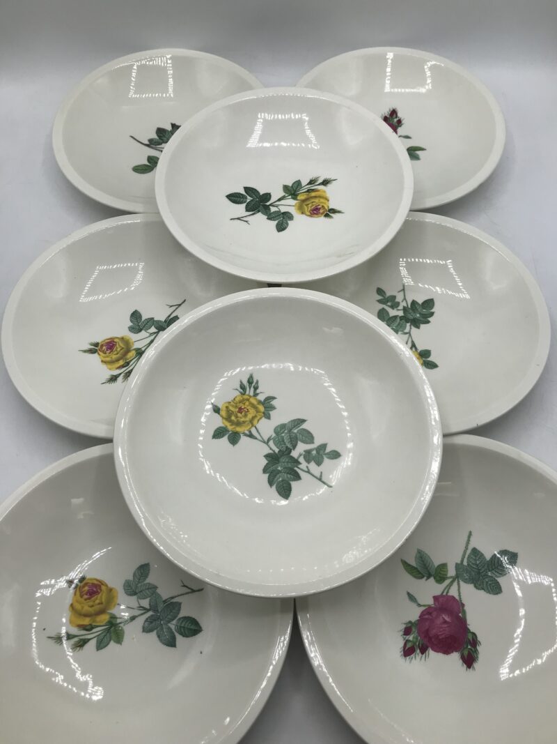 Ensemble de 8 assiettes fleuries Gien – Image 8