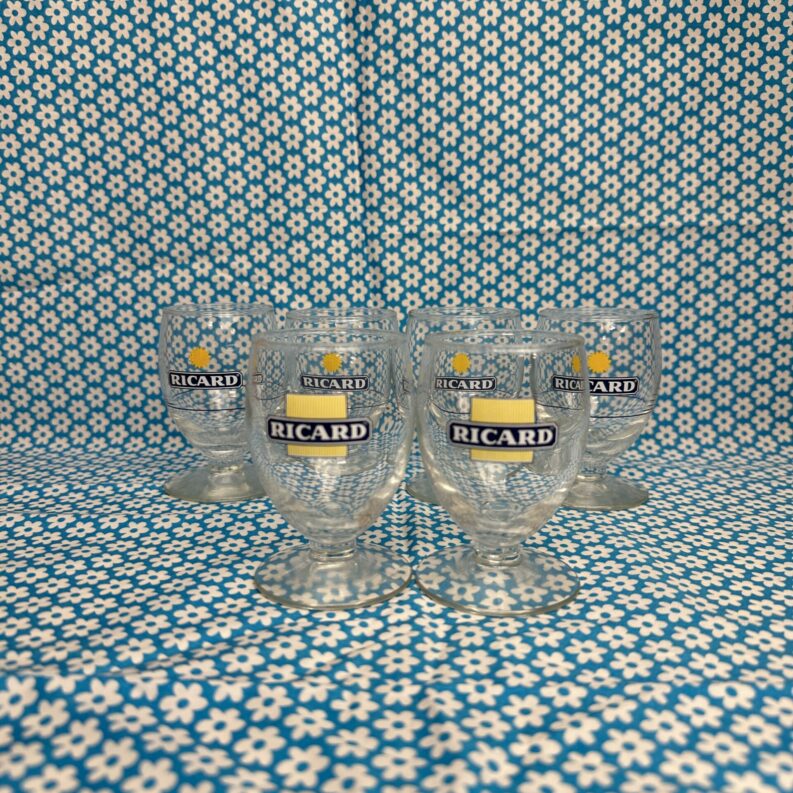 Lot de 6 petits verres vintage Ricard