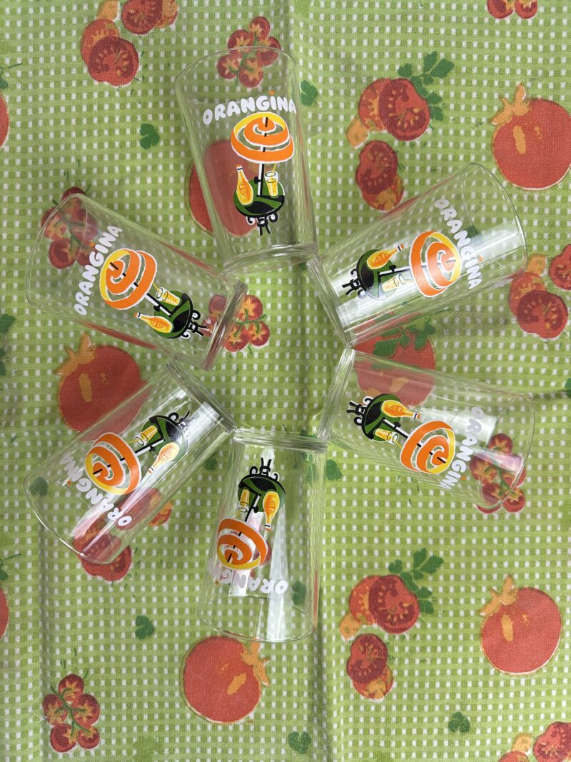 Lot de 6 verres Orangina vintage