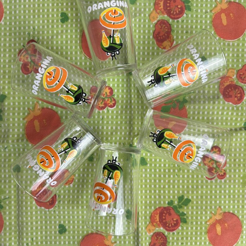 Lot de 6 verres Orangina vintage