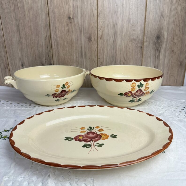 Service 3 plats Faïenceries de Longchamp Agen