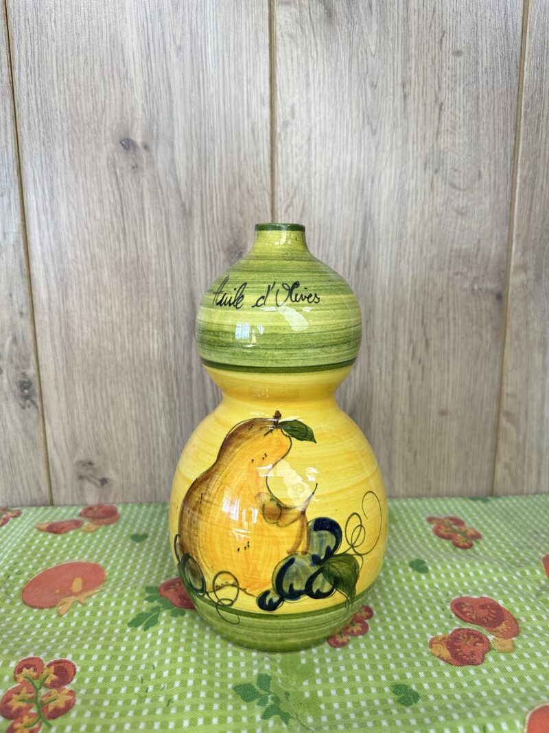 Bouteille huile d'olive en céramique Vallauris