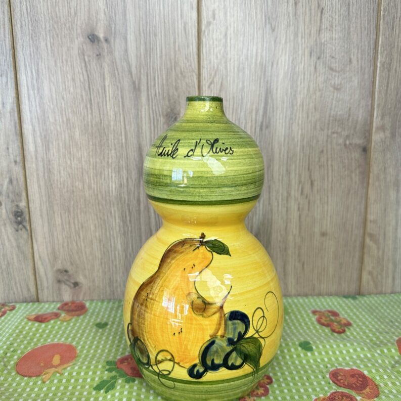 Bouteille huile d'olive en céramique Vallauris