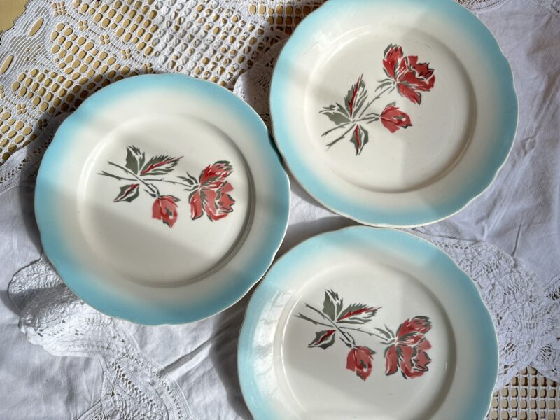 Trio d'assiettes Digoin Sarreguemines Richelieu