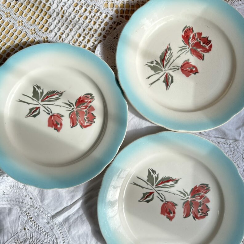 Trio d'assiettes Digoin Sarreguemines Richelieu