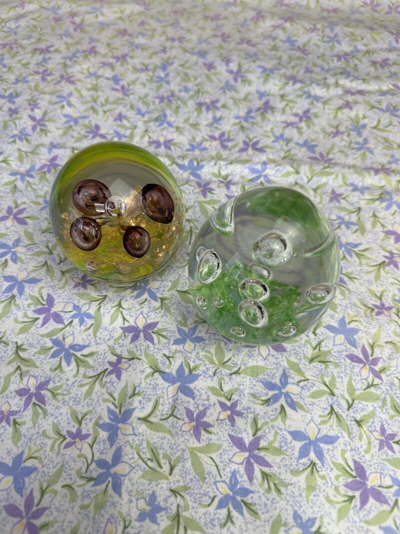 Duo presse papier sulfure en verre