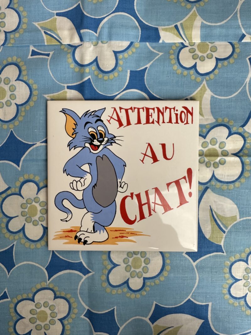 Plaque murale Tom & Jerry "attention au chat"