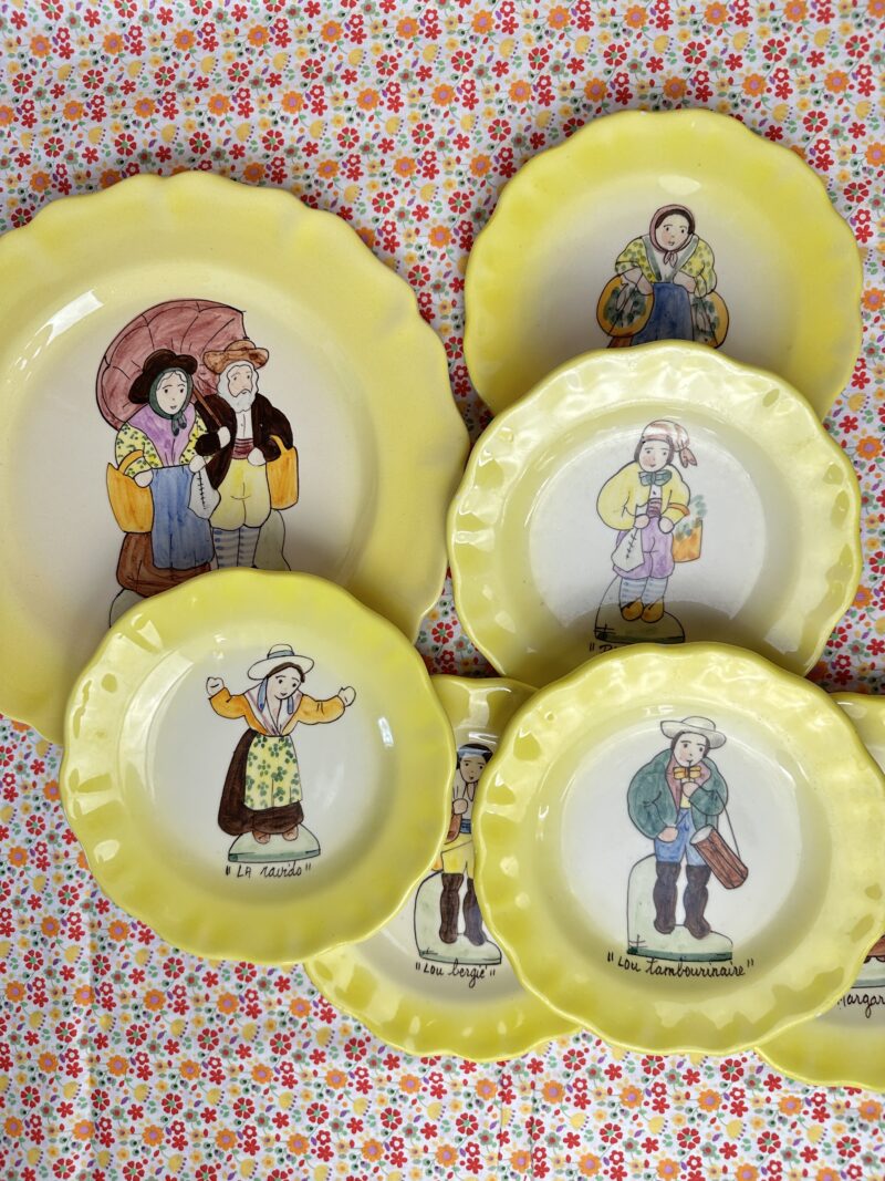 Ensemble assiettes à dessert Sicard Vallauris