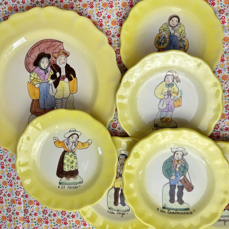 Ensemble assiettes à dessert Sicard Vallauris