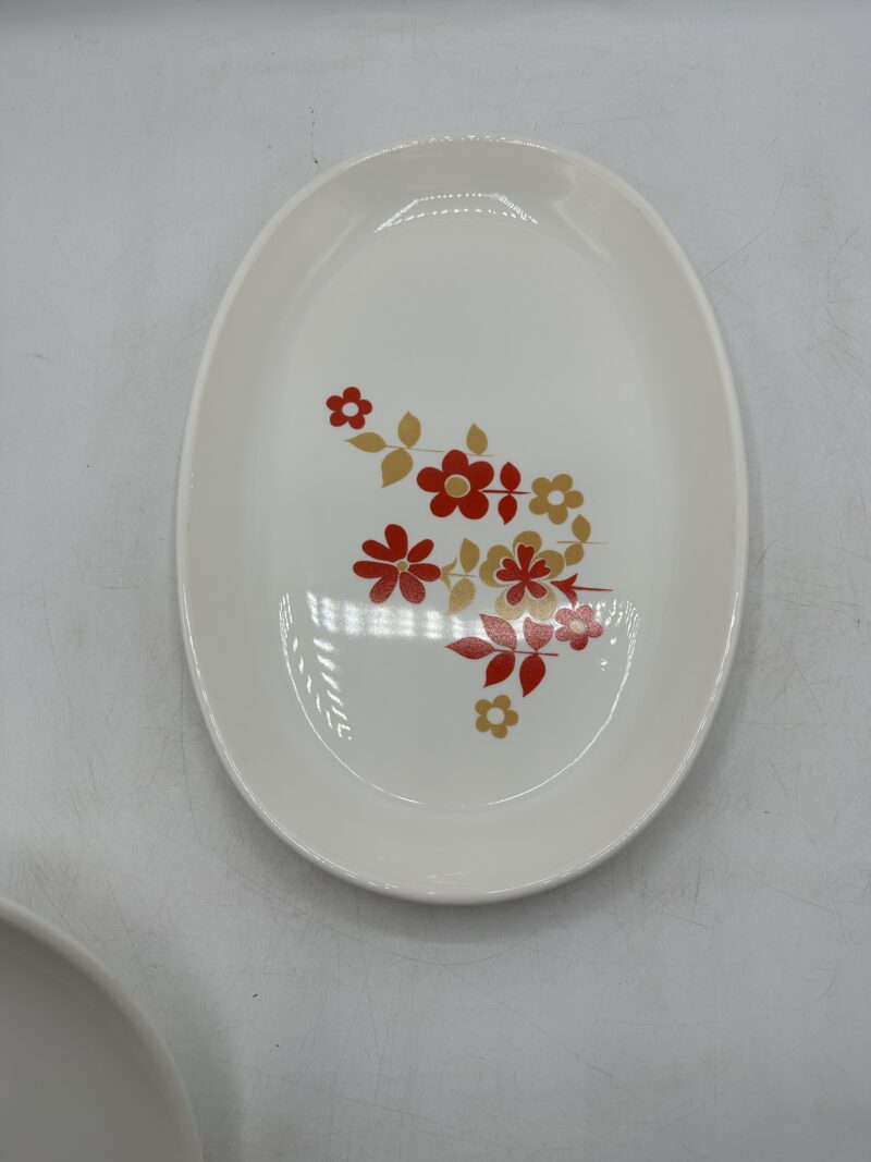 Ensemble 2 plats Sovirel France fleuri années 70 – Image 7
