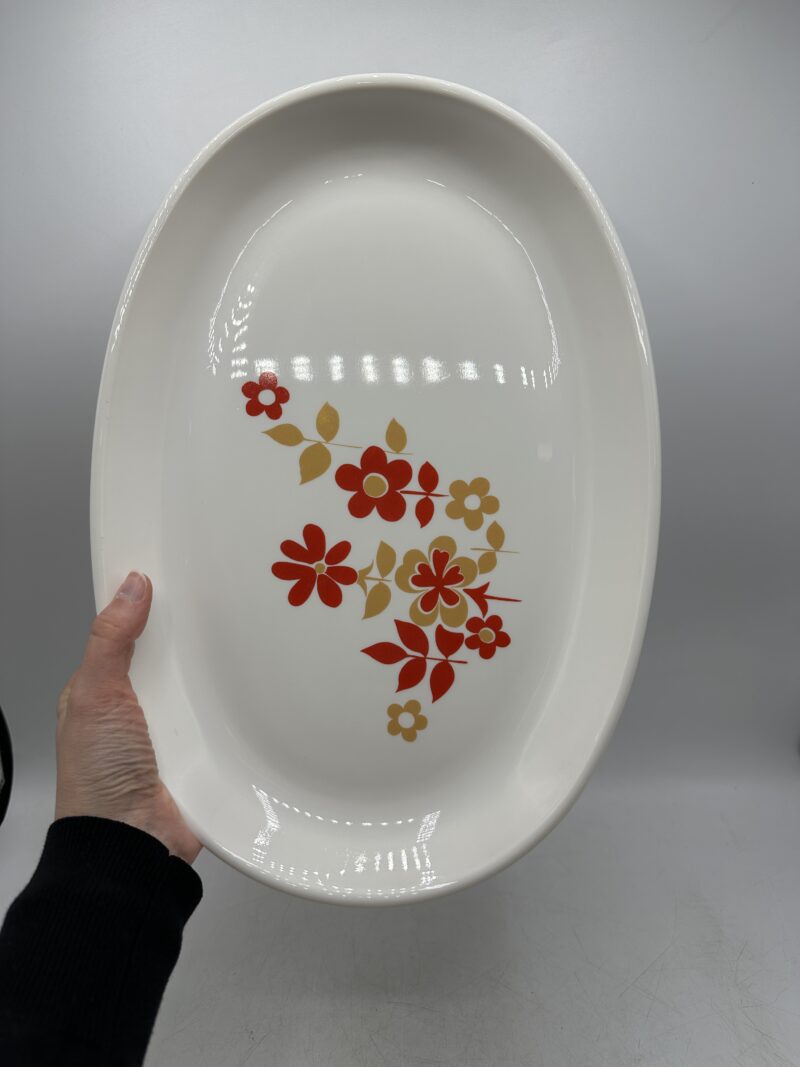 Ensemble 2 plats Sovirel France fleuri années 70 – Image 3
