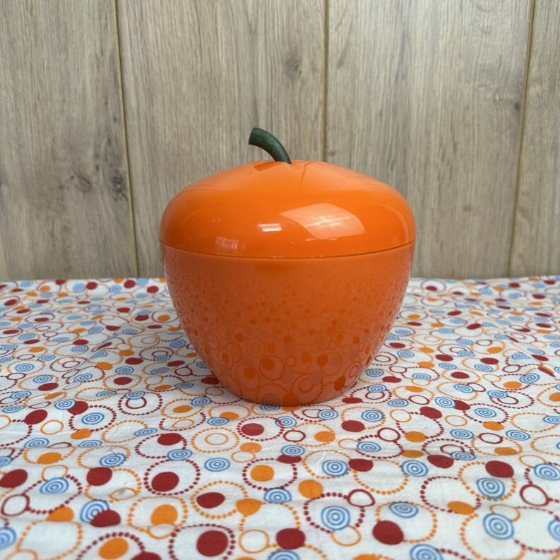 Ancienne pomme seau à glaçons vintage orange