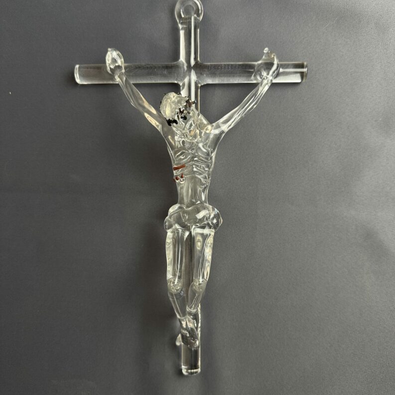 Crucifix du Jésus Christ en verre par A.Vialas