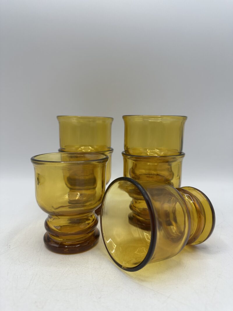 Lot de 6 verres ambré vintage Pernod – Image 2