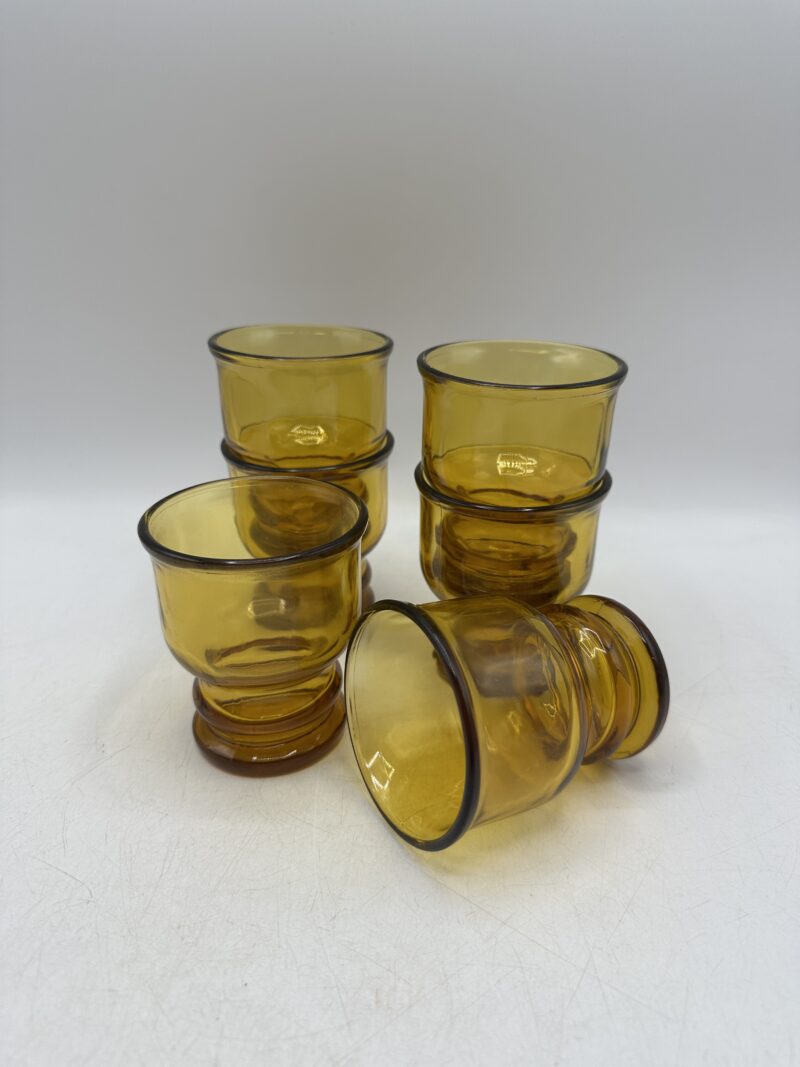 Lot de 6 verres ambré vintage Pernod – Image 3