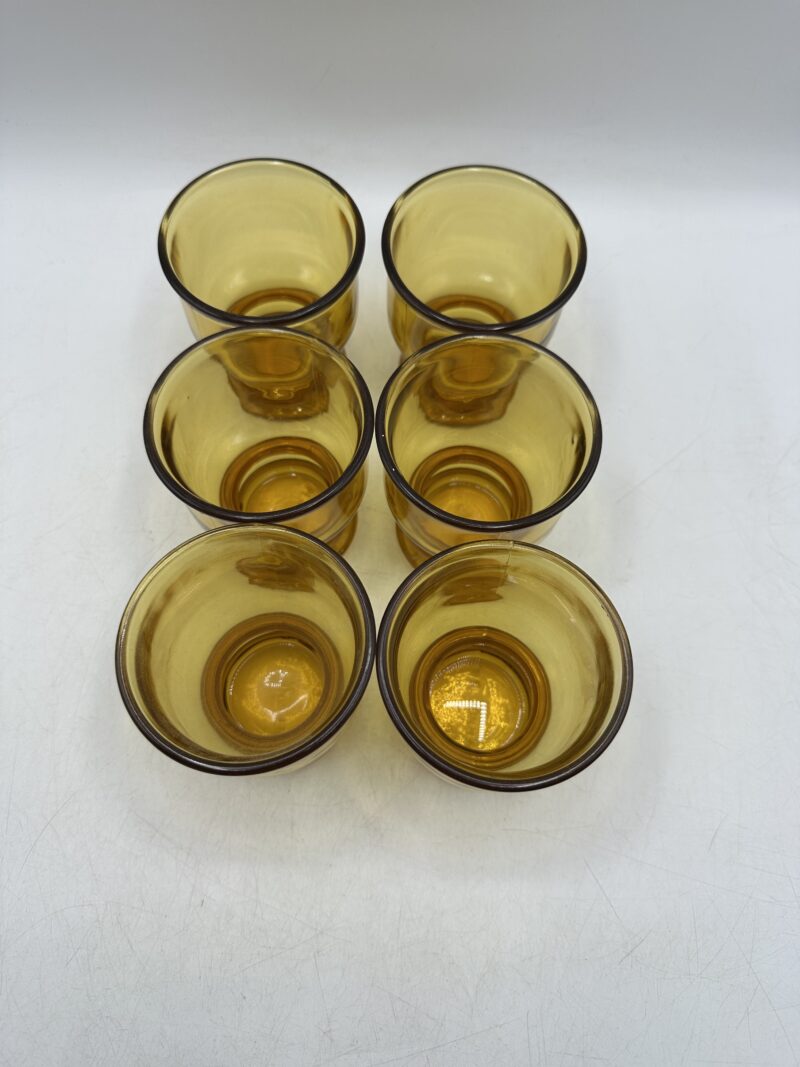 Lot de 6 verres ambré vintage Pernod – Image 4