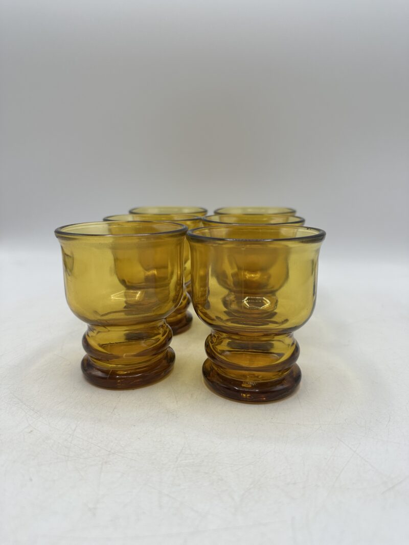 Lot de 6 verres ambré vintage Pernod – Image 5