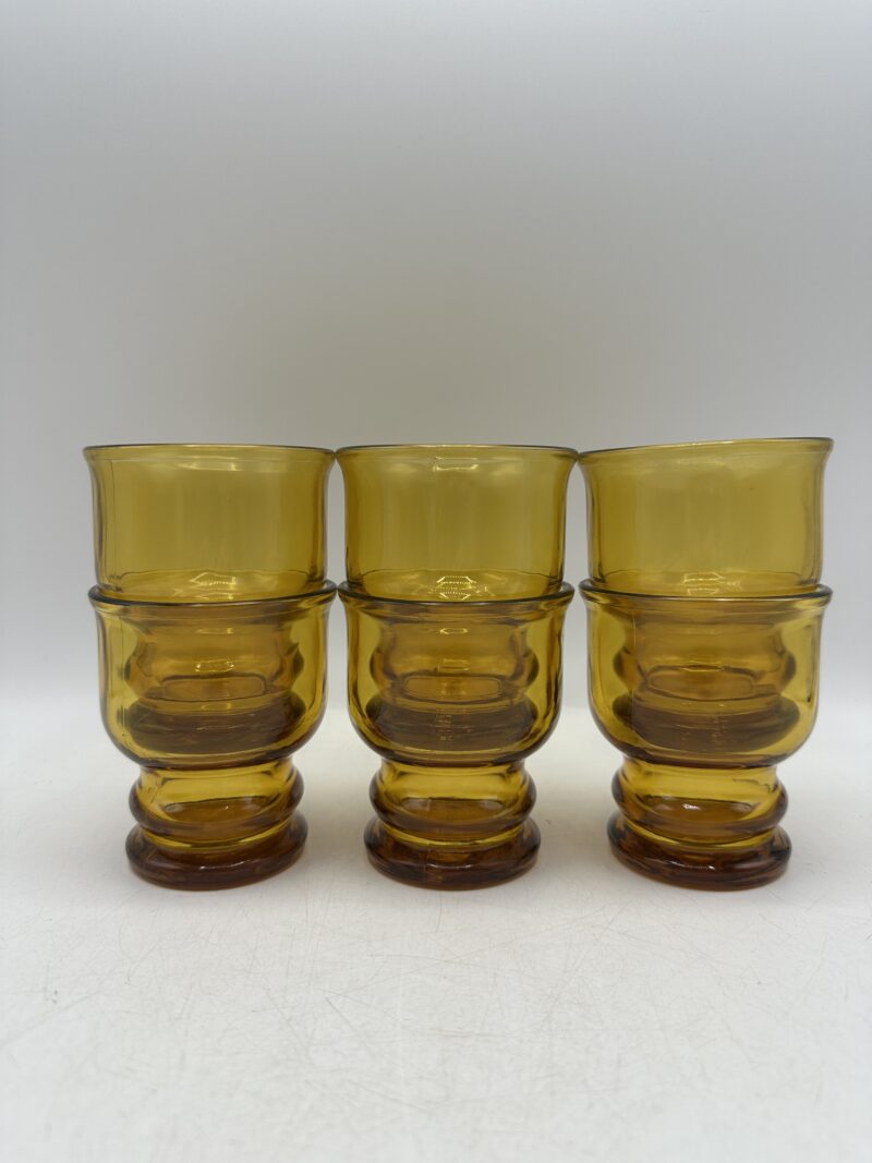 Lot de 6 verres ambré vintage Pernod – Image 6