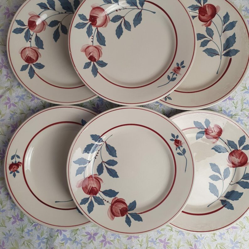 Assiettes à dessert Terre de Fer St Amand Rosalda