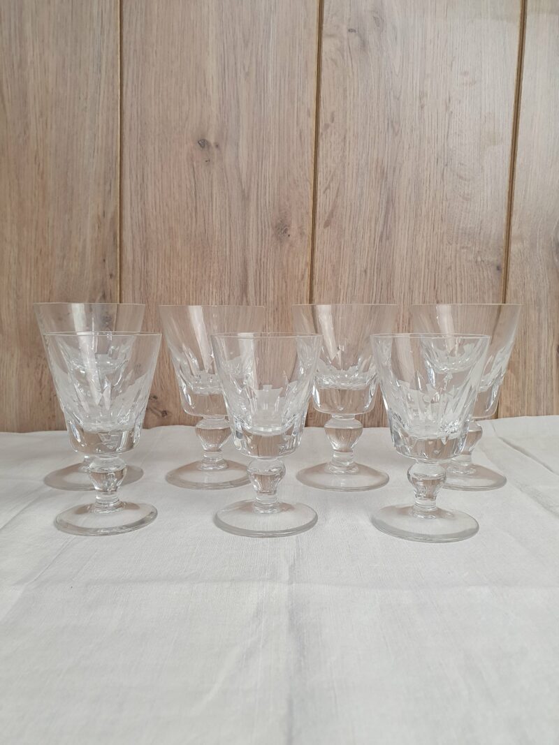 Ensemble de 7 verres à vin en cristal Saint Louis Jersey
