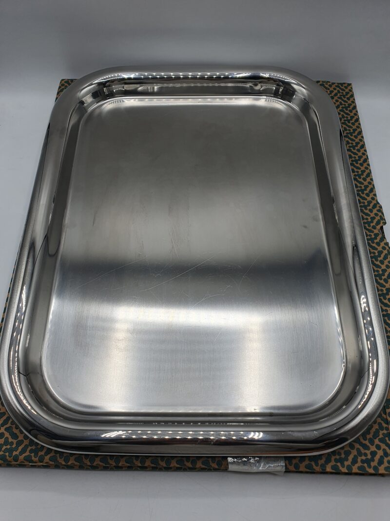 Plateau en inox Alessi années 1980-1990 vintage – Image 2