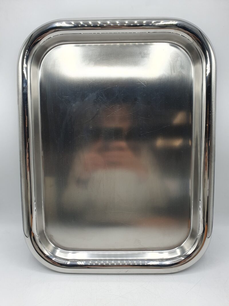 Plateau en inox Alessi années 1980-1990 vintage – Image 4