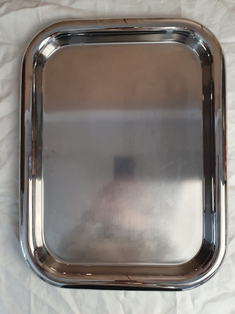 Plateau en inox Alessi années 1980-1990 vintage