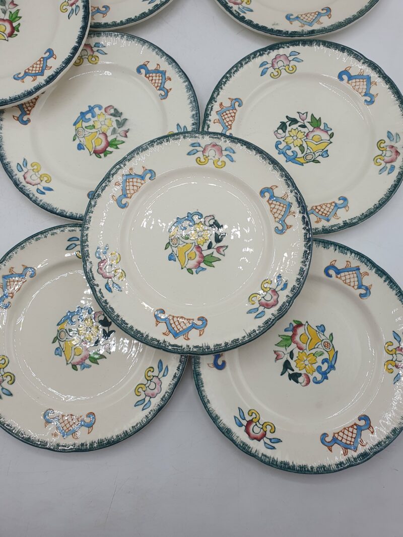 Anciennes assiettes Longwy Vieux Rouen en faïence – Image 5