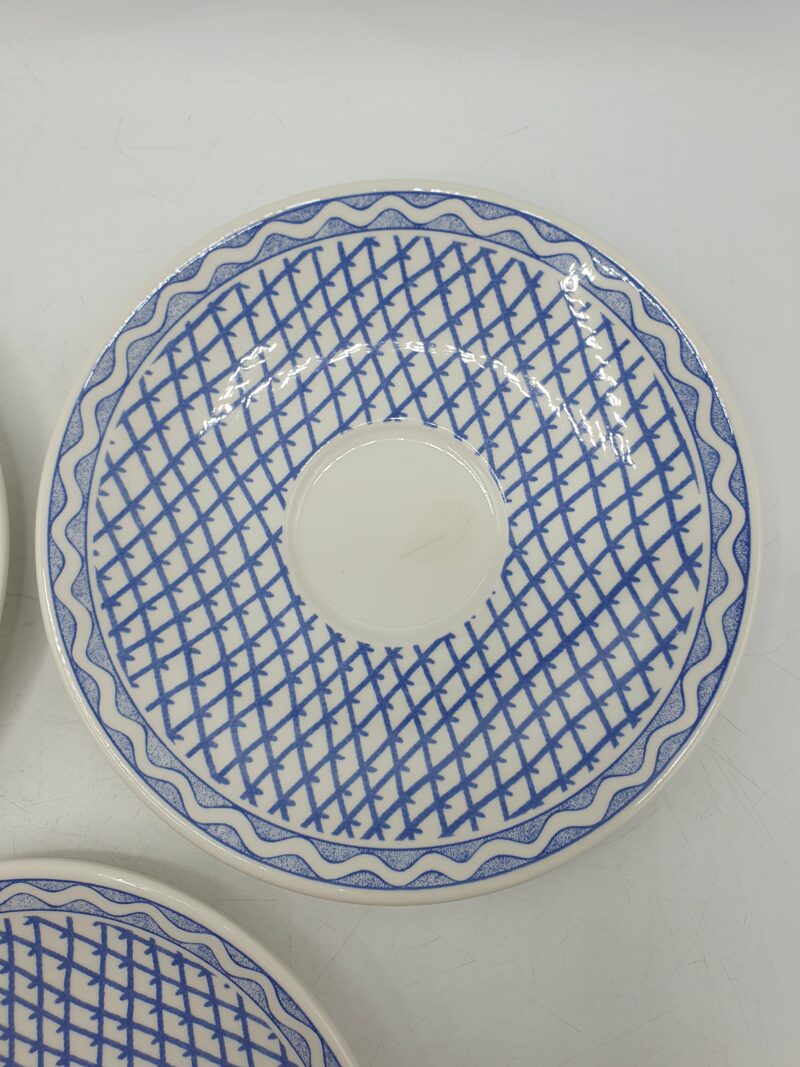3 assiettes à dessert soucoupes Gien décor Aurélie Blue – Image 4