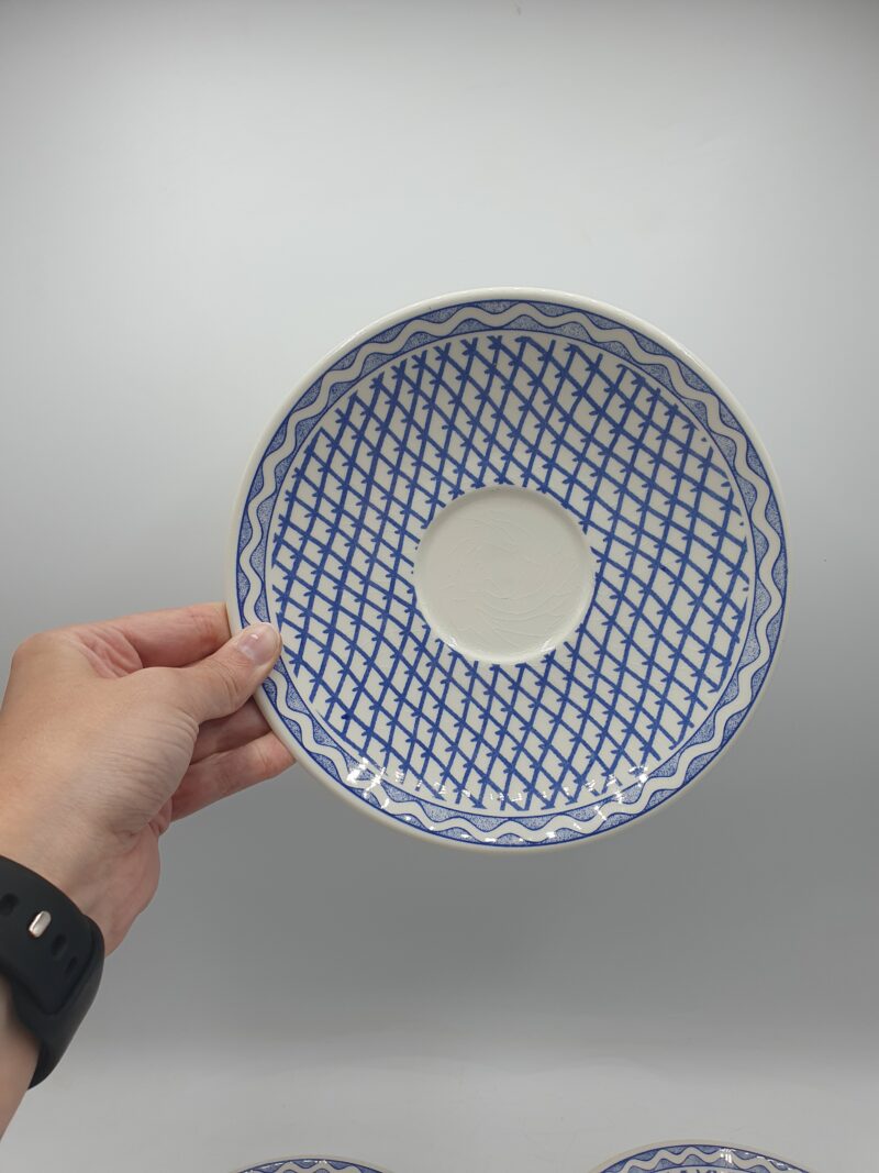 3 assiettes à dessert soucoupes Gien décor Aurélie Blue – Image 6