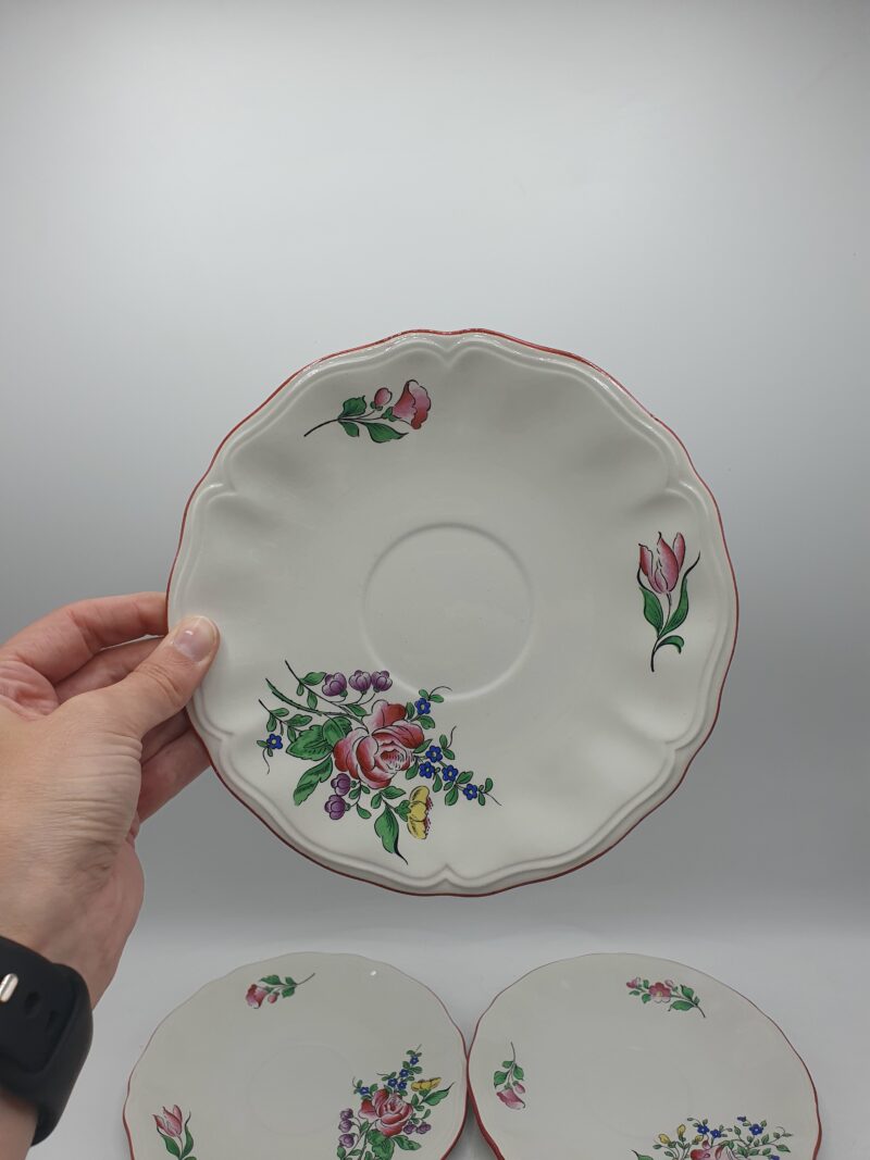 6 assiettes à dessert soucoupes Réverbères Lunéville KG – Image 7