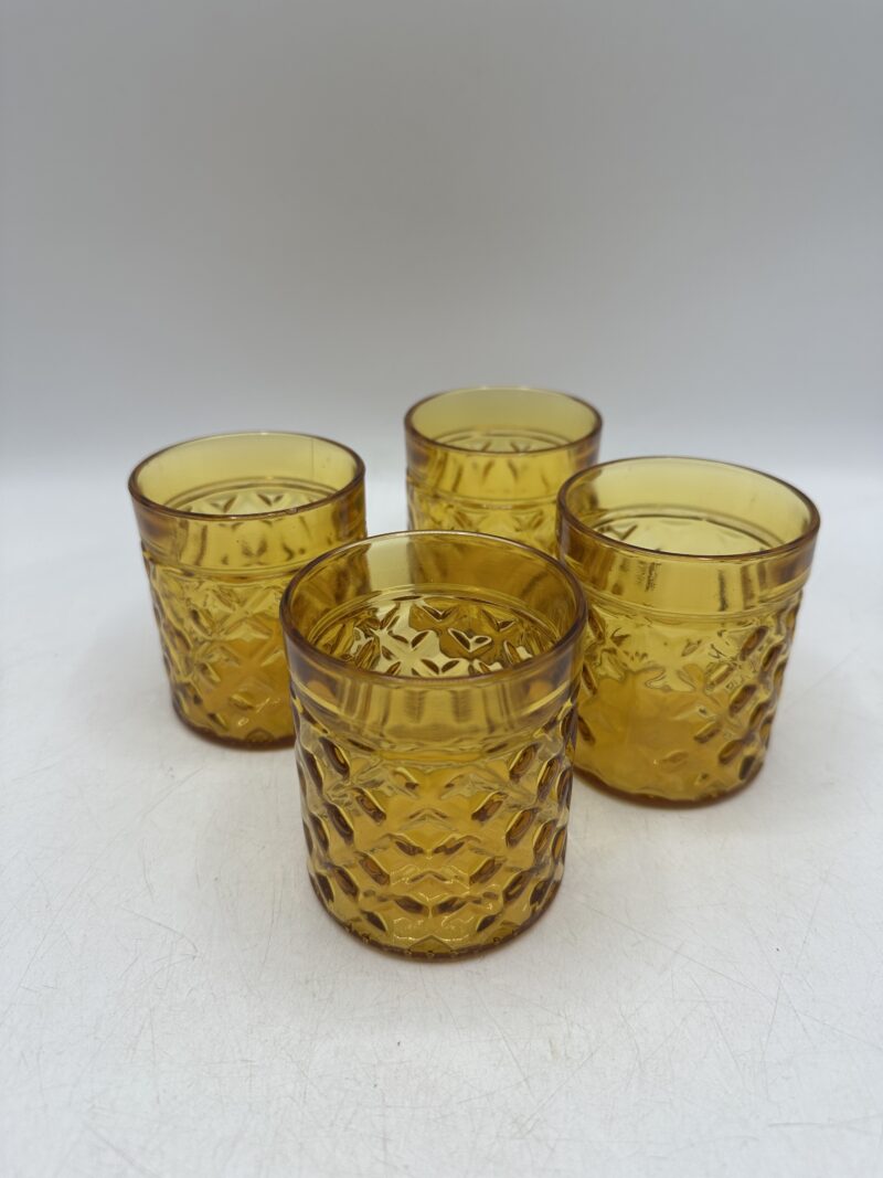 Lot de 4 verres vintage Pernod ambrés – Image 2