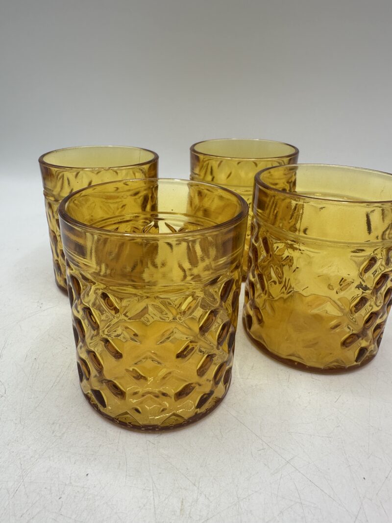 Lot de 4 verres vintage Pernod ambrés – Image 3