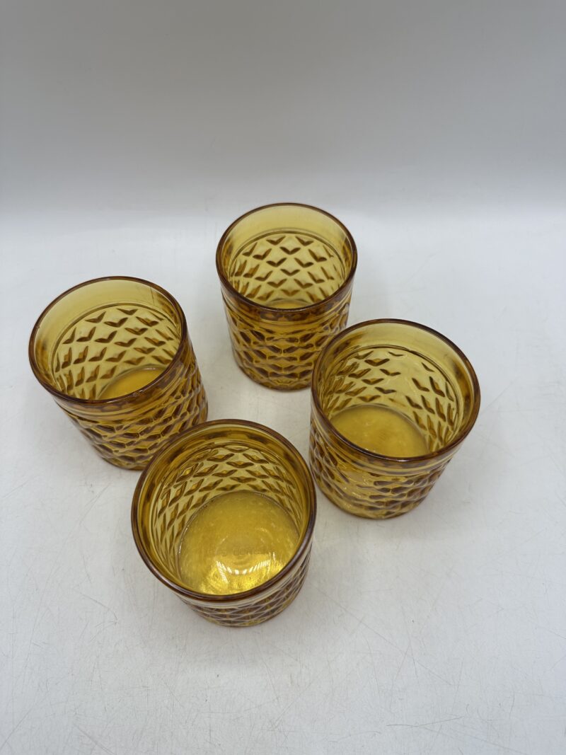 Lot de 4 verres vintage Pernod ambrés – Image 4