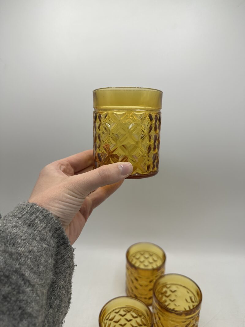 Lot de 4 verres vintage Pernod ambrés – Image 5