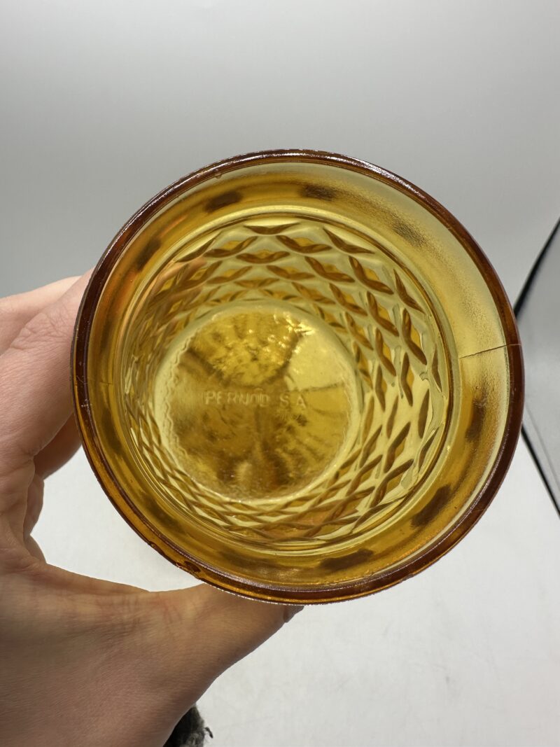 Lot de 4 verres vintage Pernod ambrés – Image 7