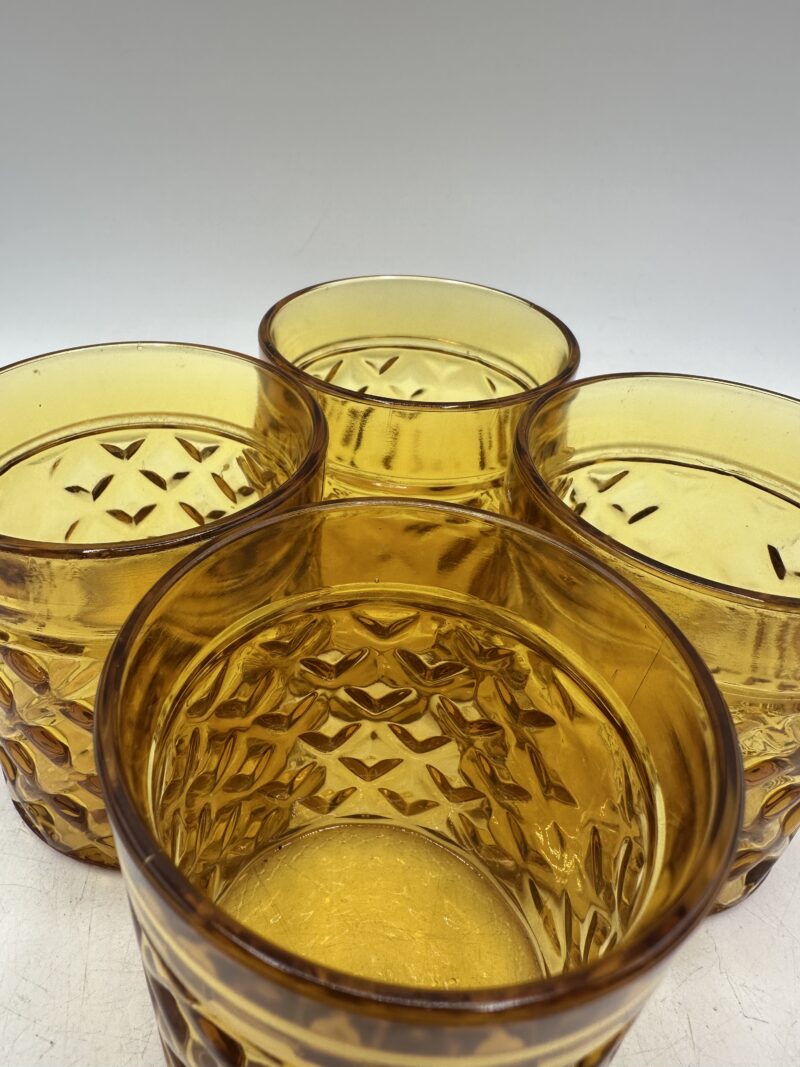 Lot de 4 verres vintage Pernod ambrés – Image 8