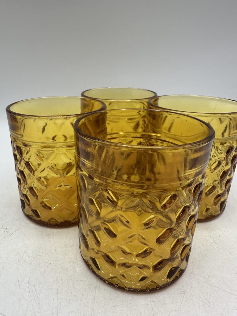 Lot de 4 verres vintage Pernod ambrés – Image 9