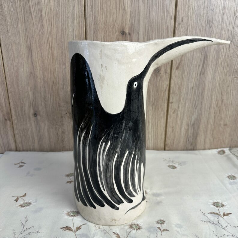 Vase oiseau style Pascal Mourgue en céramique