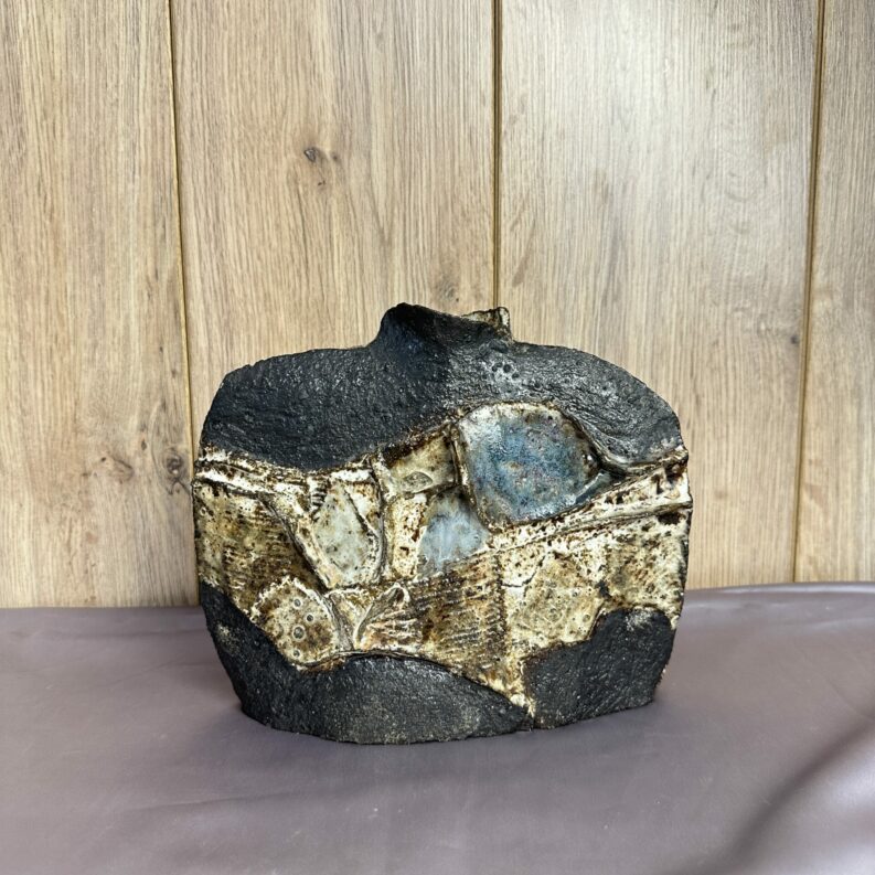 Vase sculpture en grès émaillé Michel Cardin