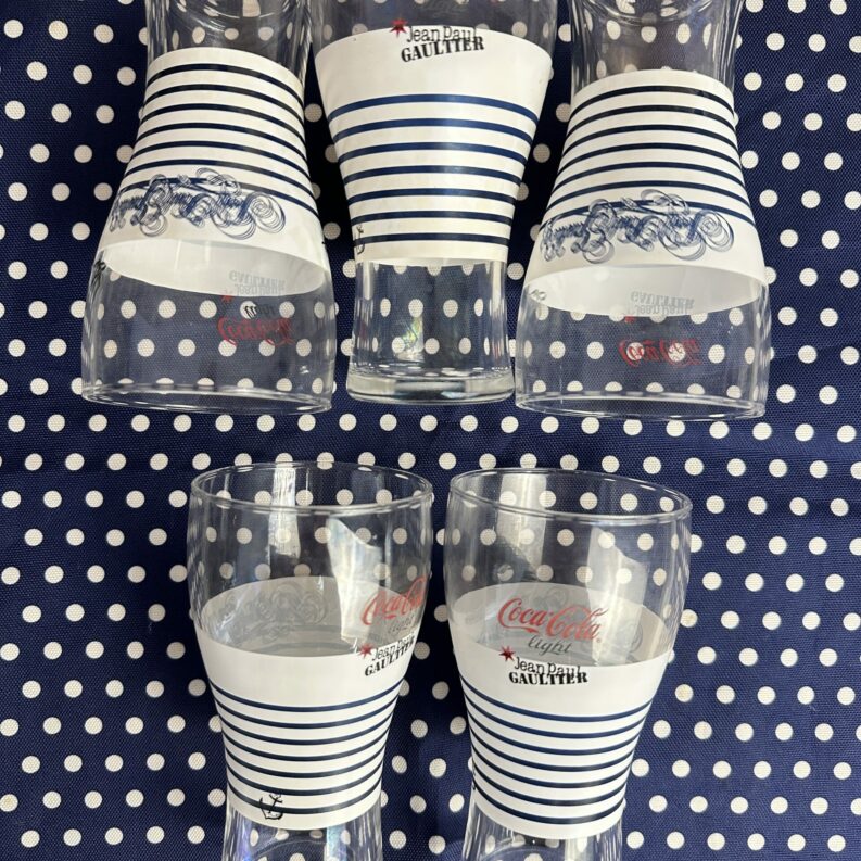 Lot de 5 verres Coca Cola Jean-Paul Gaultier