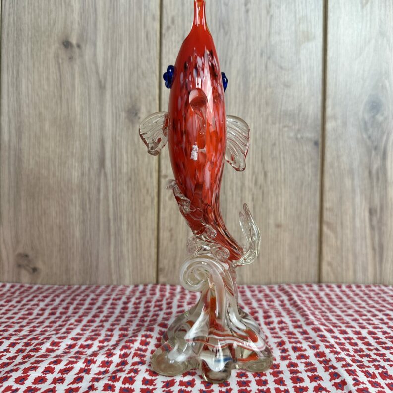 Vase soliflore statue poisson Murano